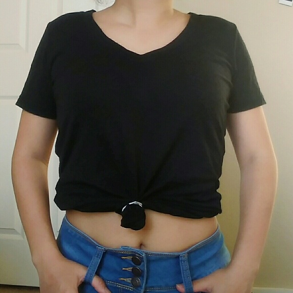 Black short sleeve v neck - Picture 3 of 4